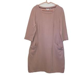 Boden Light Pastel Pink Ribbed Long Sleeve Dress Size 12